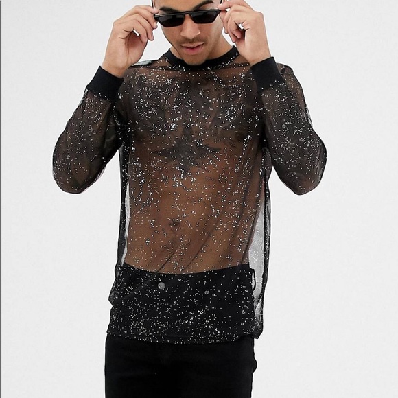 ASOS Other - Mesh sparkle shirt